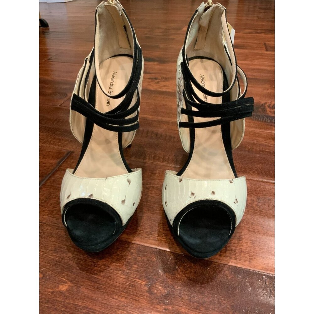 Alexandre Birman White Python Peep Toe Strappy He… - image 2